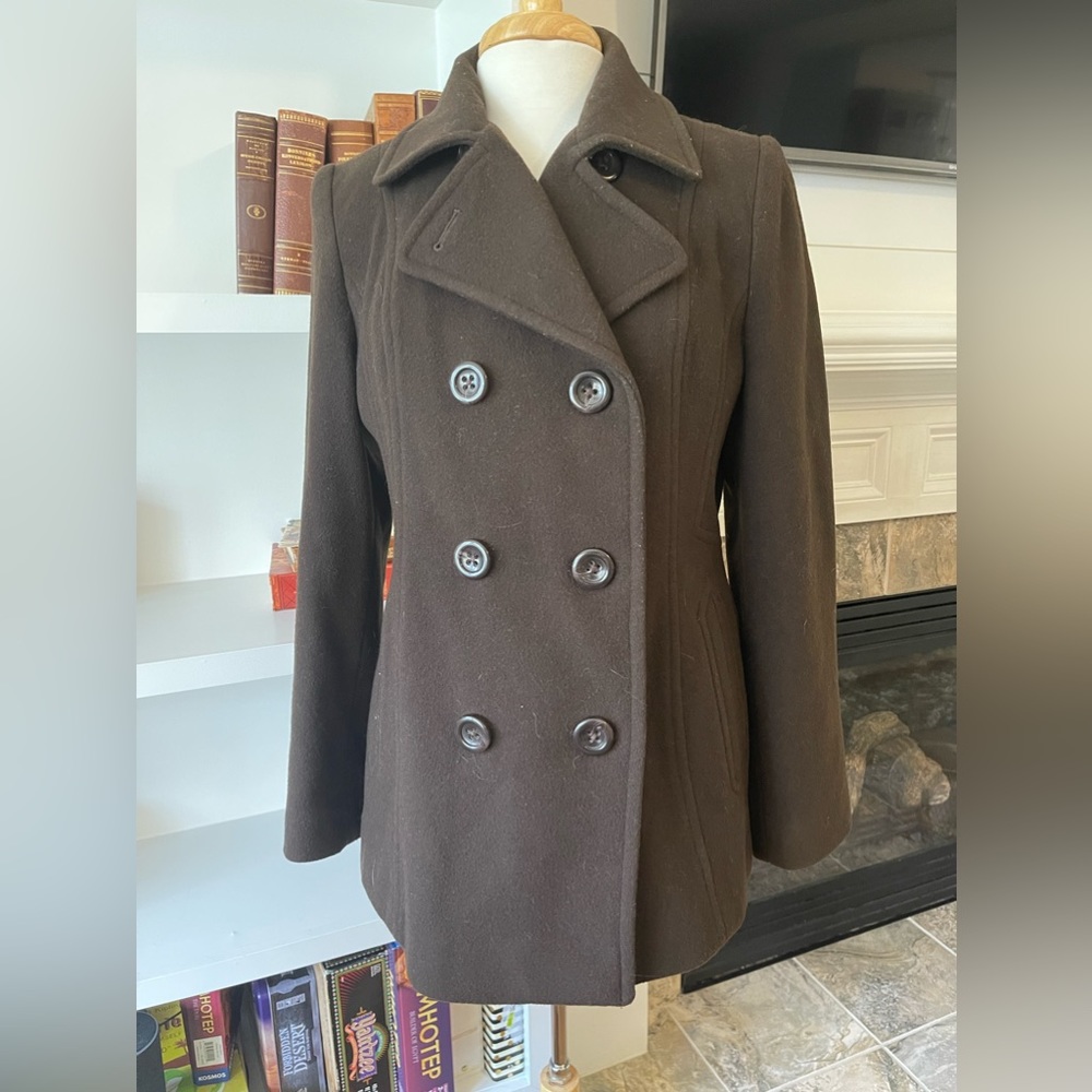 Croft and Barrow chocolate brown pea coat